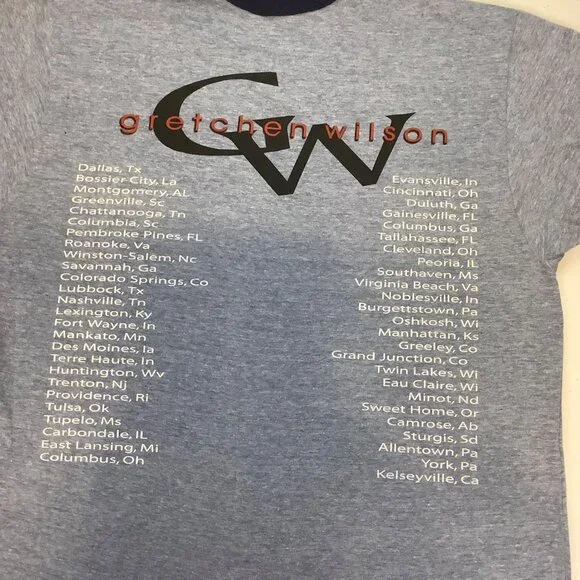 Vtg 2005 Gretchen Wilson Tour T-Shirt Medium Made in USA Standard American Y2K - Picture 2 of 10